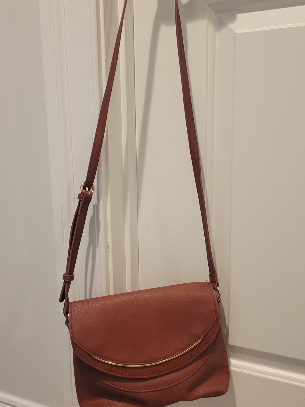 Lauren Conrad Leather Crossbody Bag in Burnt Orange